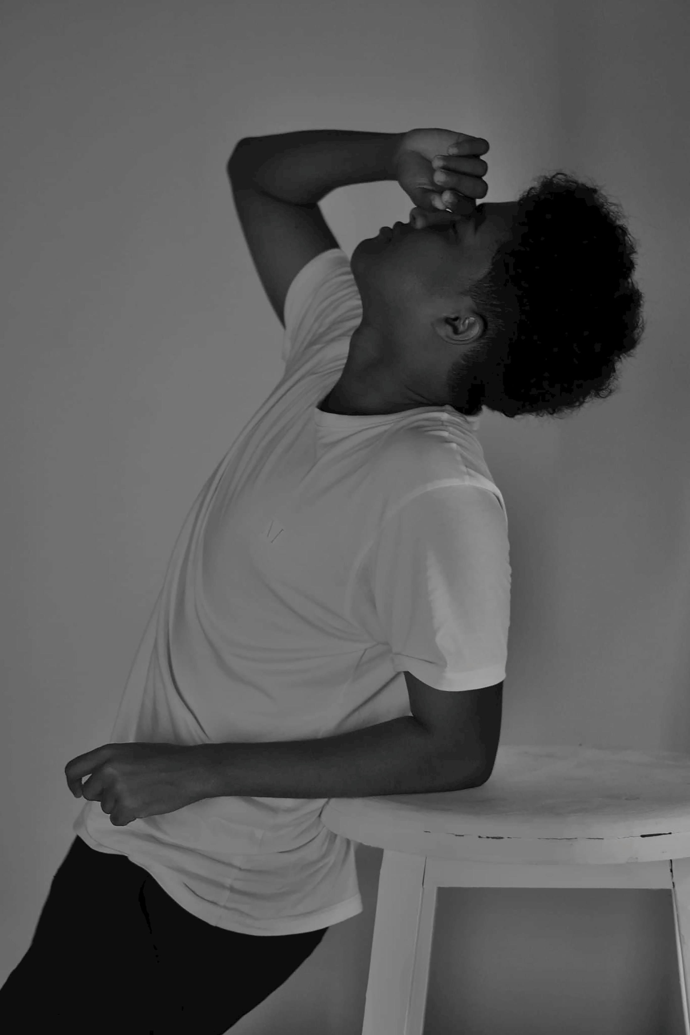 A quiet black-and-white self-portrait of me in Mogadishu — raw, personal, and honestly human.